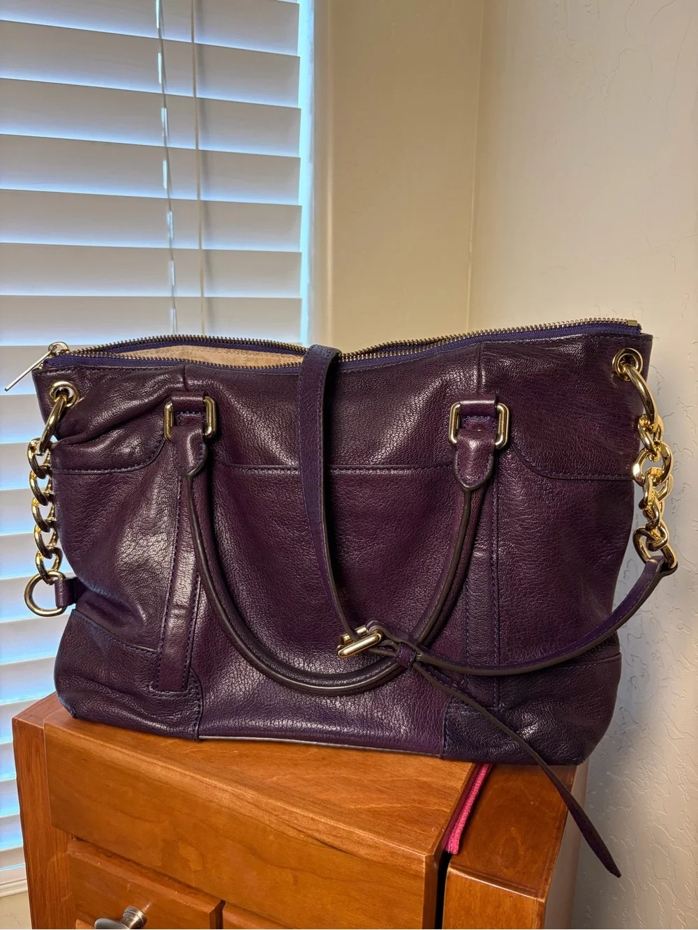 Michael Kors Rich Eggplant Leather